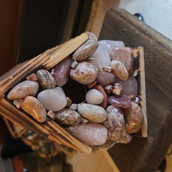 Handmade Other - Rustic Stone Handmade Birdhouse Pink Quartz
